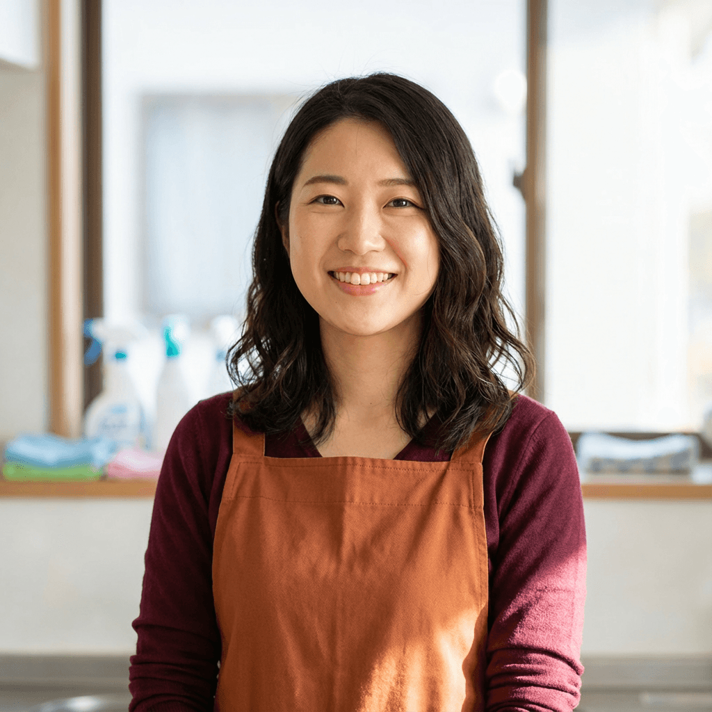 Maya Chen, event coordinator at Stone Event Planning, smiling in a bright planning office